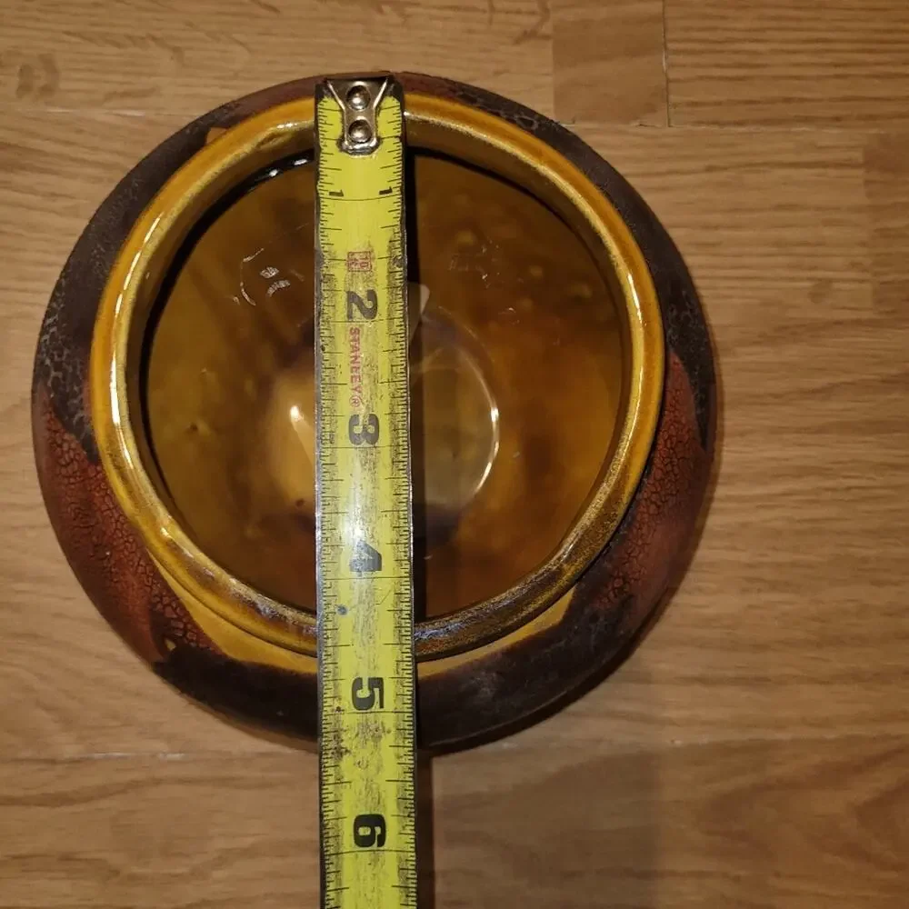 Vtg 70s Royal Hagar Earth Wrap Crackle Lava Glaze Pottery Planter Lot Of 2 Bowls - Picture 4 of 13